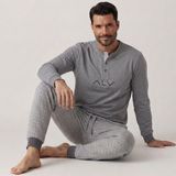Erkek Pamuklu Bohçalık Ve Çeyizlik Gri Melanj Renk Pijama Takımı AL001 V2