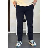 Erkek Pamuklu Chino Pantolon Standart Kalıp Lacivert Edw225
