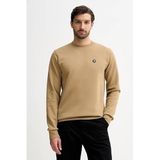 Erkek Pamuklu İnterlok Kumaş Yuvarlak Yakalı Logolu Gri Sweatshirt 50555830-252