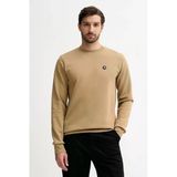 Erkek Pamuklu İnterlok Kumaş Yuvarlak Yakalı Logolu Gri Sweatshirt 50555830-252