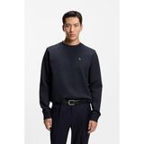 Erkek Pamuklu İnterlok Kumaş Yuvarlak Yakalı Logolu Lacivert Sweatshirt 50555830-404