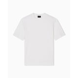Erkek Pamuklu Jarse Kumaş Kabartmalı Kare Motifli Yuvarlak Yaka Kısa Kollu Beyaz T-Shirt EM002967 AF10762-F0122