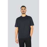 Erkek Pamuklu Jarse Kumaş Kabartmalı Kare Motifli Yuvarlak Yaka Kısa Kollu Mavi T-Shirt EM002967 AF10762-FB360