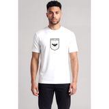 Erkek Pamuklu Kısa Kol Bisiklet Yaka Armani Yazı Detay Beyaz T-Shirt EM005551 AF25183-F0037