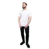 Erkek Pamuklu Marka Logolu Yuvarlak Yaka Beyaz T-Shirt 8N1TD2 1JGYZ-0146