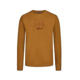 Erkek Pamuklu Önü Logo Desenli Yuvarlak Yakalı Pamuklu Uzun Kollu Kahverengi Sweatshirt 15311839-171