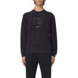 Erkek Pamuklu Önü Logo Desenli Yuvarlak Yakalı Pamuklu Uzun Kollu Siyah Sweatshirt 15311839-011