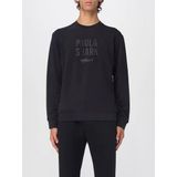 Erkek Pamuklu Önü Logo Desenli Yuvarlak Yakalı Pamuklu Uzun Kollu Siyah Sweatshirt 15311839-011