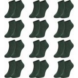 Erkek Pamuklu Patik Çorap 12’li Paket 39-44 | Dikişsiz Burun, Koku Karşıtı, Nefes Alan Kısa Konç Sneaker Çorabı - 39 - 44 - 01-Yeşil