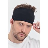 Erkek Pamuklu Penye Kaymaz Esnek Extra İnce Tarzını Yansıt Spor Ter Saç Bandı - Tek Ebat / Siyah Siyah