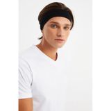 Erkek Pamuklu Penye Kaymaz Terletmez Ultra Hafif Spor Saç Bandı Bandana - Tek Ebat / Siyah Siyah