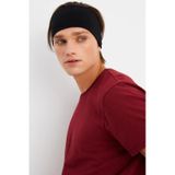 Erkek Pamuklu Penye Kaymaz Ultra Hafif Spor Geniş Saç Bandı Bandana - Tek Ebat / Siyah Siyah