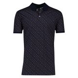 Erkek Pamuklu Regular Fit Desenli Kısa Kollu Lacivert Polo Yaka T-Shirt 23411319-013