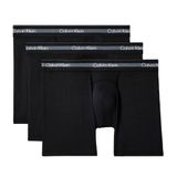Erkek Pamuklu Slim Fit Beli Elastik Bantlı 3'lü Siyah Boxer LV00NB4537-UB1