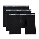 Erkek Pamuklu Slim Fit Beli Elastik Bantlı 3'lü Siyah Boxer