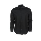 Erkek Pamuklu Slim Fit İnce Düğme Kapamalı Siyah Gömlek C0P3065-011
