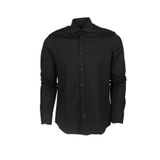 Erkek Pamuklu Slim Fit İnce Düğme Kapamalı Siyah Gömlek C0P3065-011