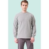 Erkek Pamuklu Sweatshirt Kışlık Isg Üniforması Herba Basic Rahat Kesim Günlük Iş Kullanımı - Gri Melanj