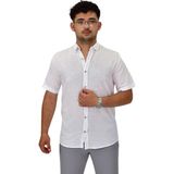 Erkek Pamuklu Yazlık Kısa Kol Gömlek 9664 BGL-ST04595 BEYAZ 3XL