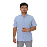 Erkek Pamuklu Yazlık Kısa Kol Gömlek 9664 BGL-ST04595 MAVİ 4XL