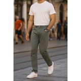 Erkek Pamuklu Yüksek Bel Bol Yeşil Baggy Kot Pantolon - Dropsuz - 38