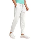 Erkek Pantolon Beli Lastikli Jogger Pantolon Cepli Fit Pantolon Erkek-Jogger - Beyaz - 2XL