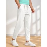 Erkek Pantolon Beli Lastikli Jogger Pantolon Cepli Fit Pantolon ERKEK-JOGGER Beyaz