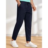 Erkek Pantolon Beli Lastikli Jogger Pantolon Cepli Fit Pantolon Erkek-Jogger - Lacivert - 2XL