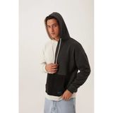 Erkek Parçalı 3 İplik Sweatshirt Beyaz