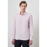 Erkek Pembe Slim Fit Italyan Yaka Gömlek - Pembe