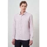 Erkek Pembe Slim Fit İtalyan Yaka Gömlek