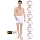 Erkek Penye Beyaz Boxer 805 6'lı Ekonomik Paket - S