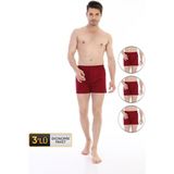 Erkek Penye Bordo Boxer 805 3'lü Ekonomik Paket - S