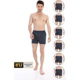Erkek Penye Füme Boxer 805 6'lı Ekonomik Paket - S