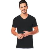 Erkek Penye Pamuk V Yaka Fanila Atlet (Siyah / 2XL)