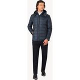 Erkek Petrol Regular Fit Kapüşonlu Desenli Kaban - 2XL