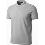 Erkek Pike Kumaş Düğmeli Yaka Regular Fit Günlük Kısa Kol Tişört T-Shirt - Gri - 2XL