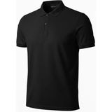 Erkek Pike Kumaş Düğmeli Yaka Regular Fit Günlük Kısa Kol Tişört T-Shirt - Siyah - 2XL