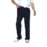 Erkek Pileli Baggy Kalıp Kumaş Pantolon LACİVERT M