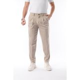 Erkek Pileli Mevsimlik Pantolon Likralı Kumaş Bej - Slim Fit & Normal Bel