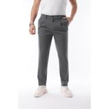 Erkek Pileli Mevsimlik Pantolon Likralı Kumaş Gri - Slim Fit & Normal Bel