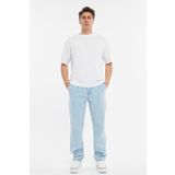 Erkek Pileli Yüksek Bel Bol Kesim Baggy Loose Fit Jean Pantolon-C354