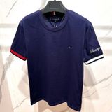 Erkek Pique Bayrak Manşet T-Shirt - Lacivert - 2XL