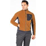 Erkek Polar Bordo Hırka Mont Tam Fermuar Gizli Cep Sweatshirt Slim Feet - Bal Rengi