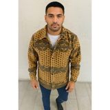 Erkek Polar Fermuarlı Sweatshirt – Kapüşonsuz, Cepli, Yumuşak Dokulu, Oversize Rahat Kalıp, Kışlık Sıcak Tutan Fermuarlı Üst - Sarı
