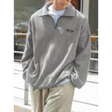 Erkek Polar Oversize Sweatshirt Polar Sweatshirt - Bulunmuyor - Gri