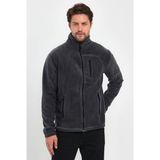 Erkek Polar Tam Fermuarlı 3 Cepli Outdoor Polar Ceket Tactical Flecee POLAR-GNS (KOYU FÜME, 2XL)