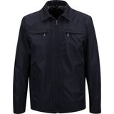 Erkek Polo Yaka Çift Cepli Astarlı Mevsimlik Mont - A00001 (LACİVERT, XL)