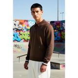 Erkek Polo Yaka Düğmeli Regular Kalıp Uzun Kollu Sweatshirt Fonksiyonel Dayanıklı Kaliteli