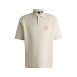 Erkek Polo Yaka Düğmeli Şık Logolu Ekru Polo Yaka T-Shirt 50521373-131